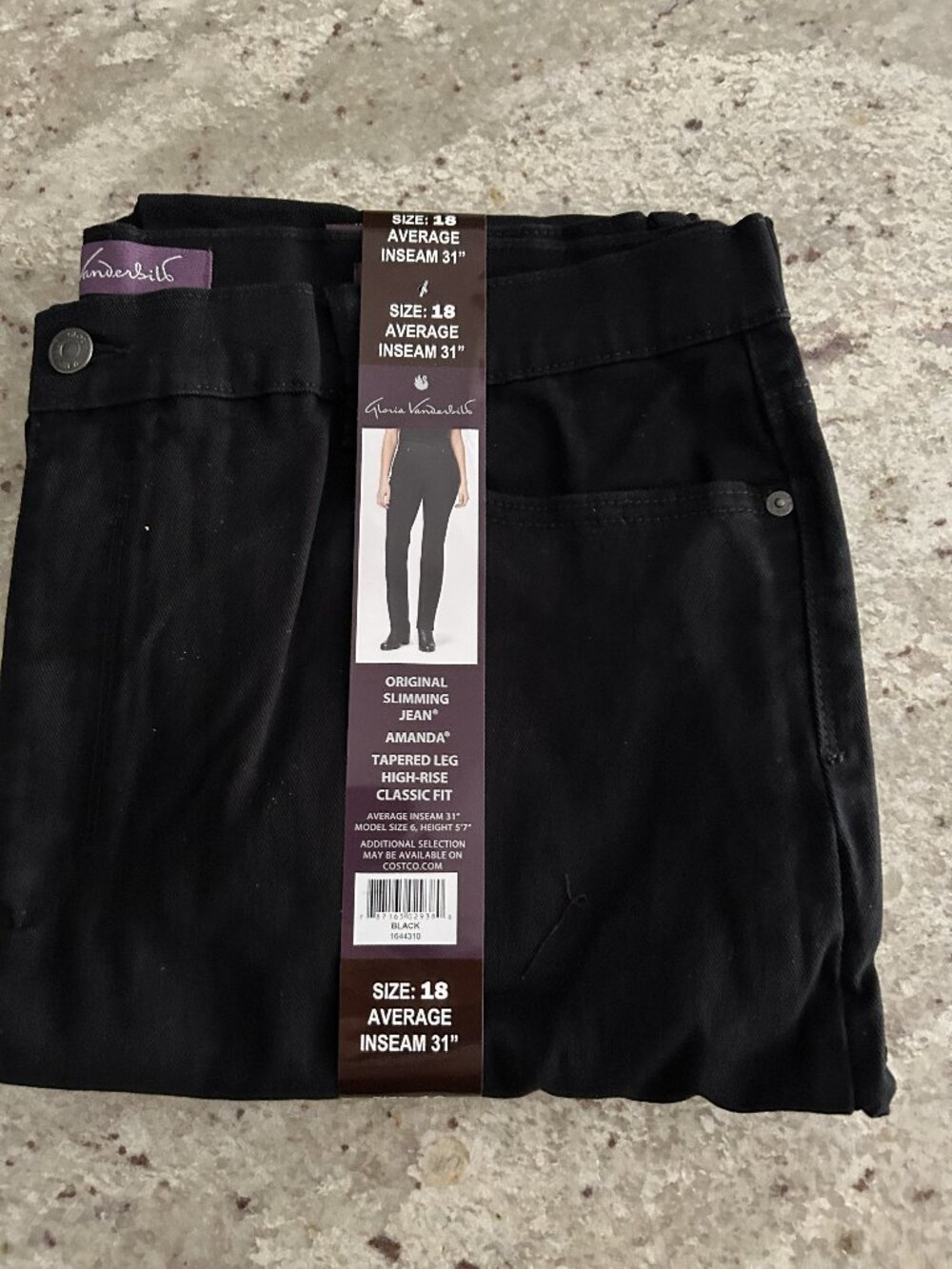 Gloria Vanderbilt - Amanda Black Jeans